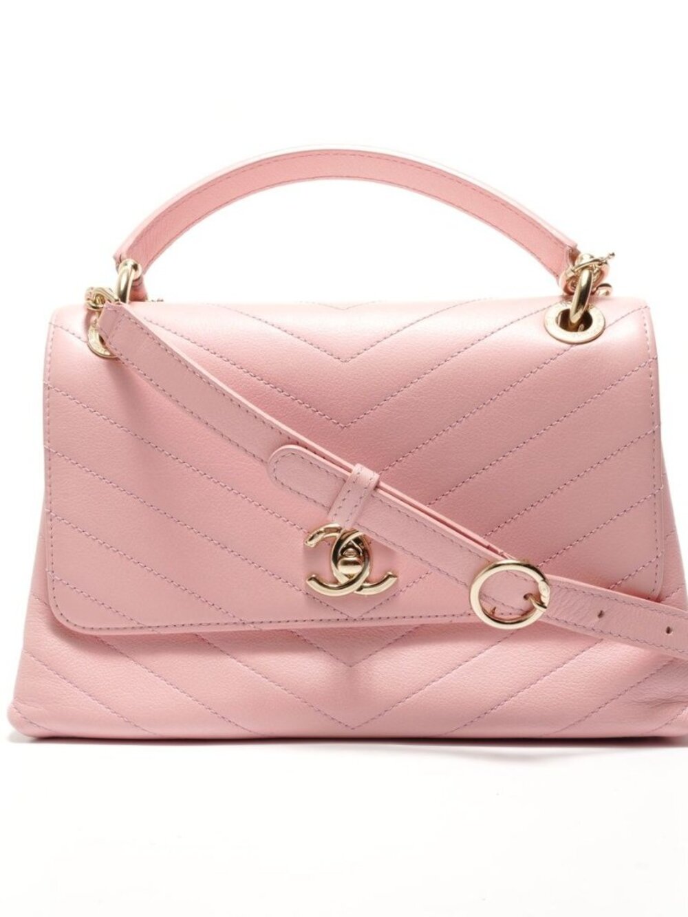 Chanel Shoulder Bag Stitch Top Handle 2-Way